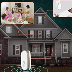 Wireless doorbell loud enough at 1000 feet with 4 levels of volume and silent mode doorbell LED blinking