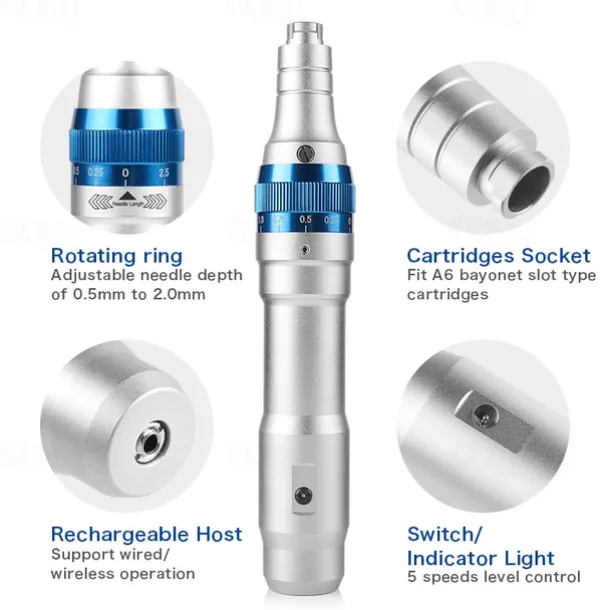 Wireless Dr Pen Ultima A6 Electric Derma Stamp Rechargeble Dermapen Microneedling For Skin Care Semi Permanent Tattoo Salon Beauty Device