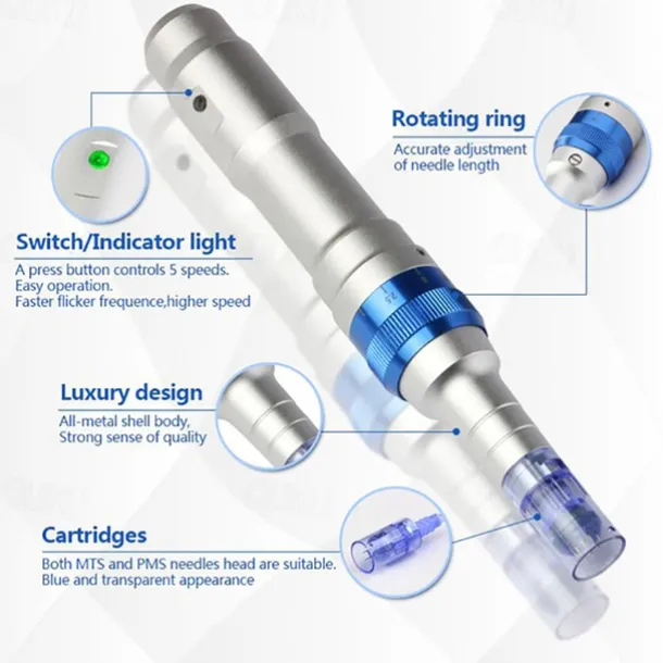 Wireless Dr Pen Ultima A6 Electric Derma Stamp Rechargeble Dermapen Microneedling For Skin Care Semi Permanent Tattoo Salon Beauty Device