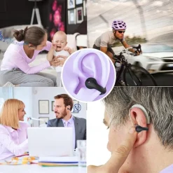 Wireless Ear Clip Bone Conduction Headphones Headset Clip On Open Ear Earbuds Bone Conduction Earbuds Head Set Workout Cycling Running Work Headphones Bone Conducting Induction Earphones