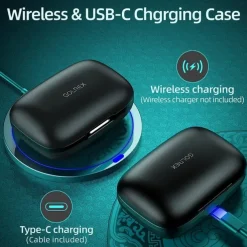 Wireless Earbuds Bluetooth Headphones 48hrs Play Back Sport Earphones with LED Display Over-Ear Buds with Earhooks Built-in Mic Headset for Workout