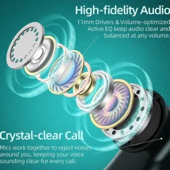 Wireless Earbuds Bluetooth Headphones 48hrs Play Back Sport Earphones with LED Display Over-Ear Buds with Earhooks Built-in Mic Headset for Workout