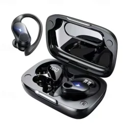 Wireless Earbuds Bluetooth Headphones 48hrs Play Back Sport Earphones with LED Display Over-Ear Buds with Earhooks Built-in Mic Headset for Workout