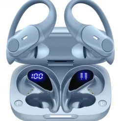 Wireless Earbuds Bluetooth Headphones 48hrs Play Back Sport Earphones with LED Display Over-Ear Buds with Earhooks Built-in Mic Headset for Workout