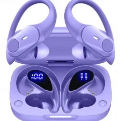 Wireless Earbuds Bluetooth Headphones 48hrs Play Back Sport Earphones with LED Display Over-Ear Buds with Earhooks Built-in Mic Headset for Workout