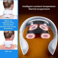 Wireless Electronic Neck Massager 4D Shiatsu Cervical Massager Stiff Neck Massage Health Care Therapy Pulse Pain Relief