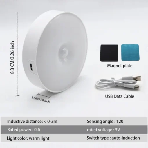 Wireless Motion Sensing Wall Light Charging Night Light Night Automatic Sensing Light Kitchen Bedroom Decorative Light