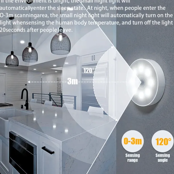 Wireless Motion Sensing Wall Light Charging Night Light Night Automatic Sensing Light Kitchen Bedroom Decorative Light
