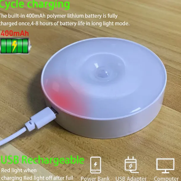 Wireless Motion Sensing Wall Light Charging Night Light Night Automatic Sensing Light Kitchen Bedroom Decorative Light