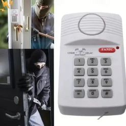 Wireless Security Alarm System for Home Garage & Shed - Includes Door & Window Keypad Battery Powered (3 AA Batteries Not Included)