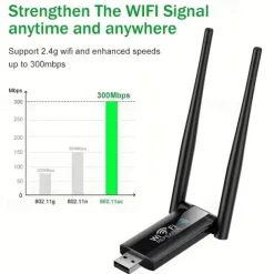 Wireless Wifi Signal Amplifier 300Mbps 2.4G Portable Signal BoosterRepeater USB-Powered High-Power WiFi Hotspot Extender ForComputer Office Indoor