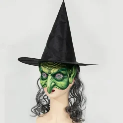 Witch Costume Accessory Sets Hat Mask Adults' Women's Scary Costume Halloween Carnival Easy Carnival Costume for Walpurgis Night
