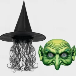 Witch Costume Accessory Sets Hat Mask Adults' Women's Scary Costume Halloween Carnival Easy Carnival Costume for Walpurgis Night