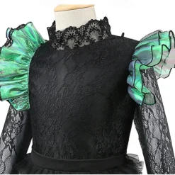 Witch Fairy Elphaba Dress Tulle Dresses Movie Cosplay Costume Carnival Costume Walpurgis Night Dress Up Movie Cosplay for Girls' Kids Halloween Carnival World Book Day Performance Party Comic Con