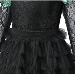 Witch Fairy Elphaba Dress Tulle Dresses Movie Cosplay Costume Carnival Costume Walpurgis Night Dress Up Movie Cosplay for Girls' Kids Halloween Carnival World Book Day Performance Party Comic Con