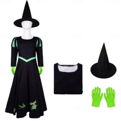 Witch Glinda Elphaba Dress Outfits Costume Walpurgis Night Movie TV Theme Costumes Movie Cosplay for Girls' Kid's Halloween Carnival Mardi Gras Performance Party Stage