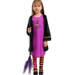Witch Halloween Cosplay Costume Masquerade Walpurgis Night Kid's Girls' Carnival Masquerade Party / Evening Easy Halloween Costumes Dress Up