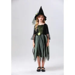 Witch Halloween Dress Cosplay Costume Walpurgis Night Cosplay Kid's Girls' Carnival Masquerade Mardi Gras Performance Party Halloween Easy Halloween Costumes Dress Up
