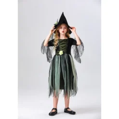 Witch Halloween Dress Cosplay Costume Walpurgis Night Cosplay Kid's Girls' Carnival Masquerade Mardi Gras Performance Party Halloween Easy Halloween Costumes Dress Up