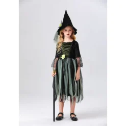 Witch Halloween Dress Cosplay Costume Walpurgis Night Cosplay Kid's Girls' Carnival Masquerade Mardi Gras Performance Party Halloween Easy Halloween Costumes Dress Up