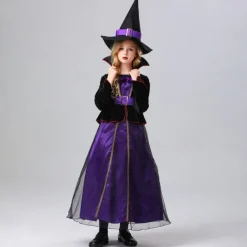 Witch Halloween Dress Cosplay Costume Walpurgis Night Cosplay Kid's Girls' Halloween Carnival Masquerade Party / Evening Easy Halloween Costumes Dress Up