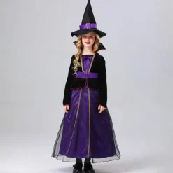 Witch Halloween Dress Cosplay Costume Walpurgis Night Cosplay Kid's Girls' Halloween Carnival Masquerade Party / Evening Easy Halloween Costumes Dress Up