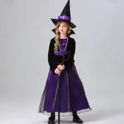 Witch Halloween Dress Cosplay Costume Walpurgis Night Cosplay Kid's Girls' Halloween Carnival Masquerade Party / Evening Easy Halloween Costumes Dress Up