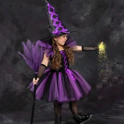 Witch Halloween Dress Cosplay Costume Tutu Walpurgis Night Cosplay Kid's Girls' Carnival Masquerade Mardi Gras Performance Party Halloween Easy Halloween Costumes Dress Up
