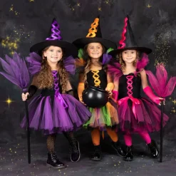 Witch Halloween Dress Cosplay Costume Tutu Walpurgis Night Cosplay Kid's Girls' Carnival Masquerade Mardi Gras Performance Party Halloween Easy Halloween Costumes Dress Up