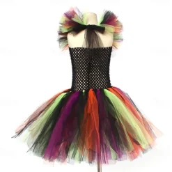 Witch Halloween Dress Cosplay Costume Tutu Walpurgis Night Cosplay Kid's Girls' Carnival Masquerade Mardi Gras Performance Party Halloween Easy Halloween Costumes Dress Up