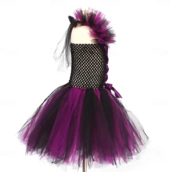 Witch Halloween Dress Cosplay Costume Tutu Walpurgis Night Cosplay Kid's Girls' Carnival Masquerade Mardi Gras Performance Party Halloween Easy Halloween Costumes Dress Up