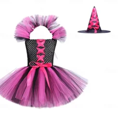 Witch Halloween Dress Cosplay Costume Tutu Walpurgis Night Cosplay Kid's Girls' Carnival Masquerade Party / Evening Easy Halloween Costumes Dress Up