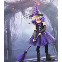 Witch Halloween Dress Cosplay Costume Tutu Walpurgis Night Cosplay Kid's Girls' Carnival Masquerade Party / Evening Easy Halloween Costumes Dress Up