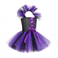 Witch Halloween Dress Cosplay Costume Tutu Walpurgis Night Cosplay Kid's Girls' Carnival Masquerade Party / Evening Easy Halloween Costumes Dress Up