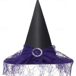 Witch Hat Halloween Props Women's Girls' Halloween Halloween Mardi Gras Easy Carnival Costume for Walpurgis Night