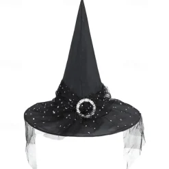 Witch Hat Halloween Props Women's Girls' Halloween Halloween Mardi Gras Easy Carnival Costume for Walpurgis Night