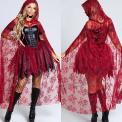 Witch Little Red Riding Hood Halloween Dress Cape Hooded Cloak Walpurgis Night Sexy Costume Adults' Women's Carnival Party Easy Halloween Costumes Dress Up