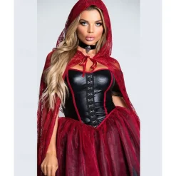 Witch Little Red Riding Hood Halloween Dress Cape Hooded Cloak Walpurgis Night Sexy Costume Adults' Women's Carnival Party Easy Halloween Costumes Dress Up
