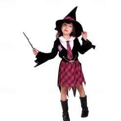 Witch Magic Women Halloween Dress Walpurgis Night Cosplay Kid's Girls' Carnival Performance Party Easy Halloween Costumes Dress Up