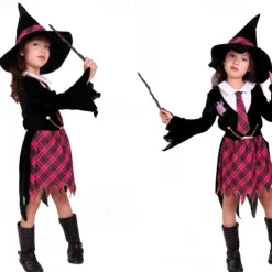 Witch Magic Women Halloween Dress Walpurgis Night Cosplay Kid's Girls' Carnival Performance Party Easy Halloween Costumes Dress Up