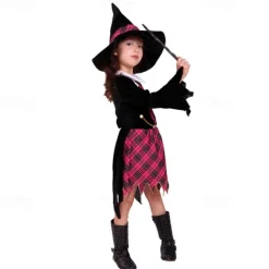 Witch Magic Women Halloween Dress Walpurgis Night Cosplay Kid's Girls' Carnival Performance Party Easy Halloween Costumes Dress Up