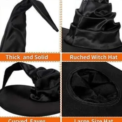 Witch Magician Halloween Hat Walpurgis Night Classic & Timeless Cosplay Costume Kid's Adults' Men's Women's Unisex Masquerade Mardi Gras Party Halloween Masquerade Easy Halloween Costumes Dress Up