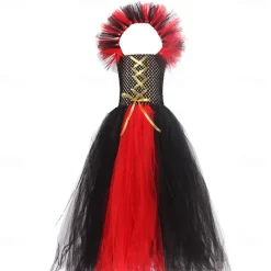Witch Maleficent Devil Halloween Dress Cosplay Costume Tutu Walpurgis Night Cosplay Kid's Girls' Carnival Masquerade Mardi Gras Performance Party Halloween Easy Halloween Costumes Dress Up