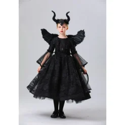 Witch Maleficent Halloween Dress Cosplay Costume Walpurgis Night Cosplay Kid's Girls' Carnival Masquerade Performance Party Halloween Easy Halloween Costumes Dress Up