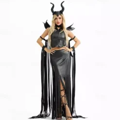 Witch Maleficent Halloween Dress Walpurgis Night Punk & Gothic Sexy Costume Adults' Women's Carnival Party Casual Easy Halloween Costumes Dress Up