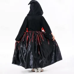 Witch Skeleton Skull Ghost Halloween Cape Cosplay Costume Hooded Cloak Walpurgis Night Scary Costume Kid's Girls' Carnival Masquerade Performance Halloween Masquerade Easy Halloween Costumes Dress Up