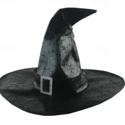 Witch Wizard Hat Pointed Ruched Halloween Witch Hat Adults' Punk Gothic Dress Up Halloween Easy Halloween Costumes for Walpurgis Night