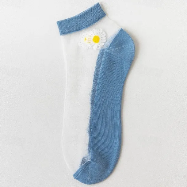 Women Daisy Sheer Socks,Womens Girls Lace Sheer Ankle Sock Thin Mesh Cotton Socks Transparent See Through Tull Low Cut Sock