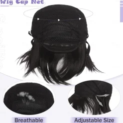 Women Mens Male Short Fluffy Straight Hair Wigs Anime Cosplay Party Costume Dress Synthetic Spiky Wig Dark Blue Halloween Wigs