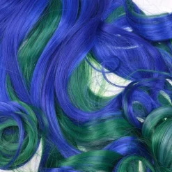 Women Peacock Blue Green Wig Long Curly Wavy Wigs for Girl 29.5 Inch Colorful Wig Cosplay Costume Party Fluffy Wig Synthetic Charming Heat Friendly Ombre Wig Halloween Wigs St.Patrick's Day Wigs